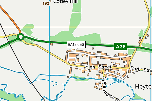 BA12 0ES map - OS VectorMap District (Ordnance Survey)