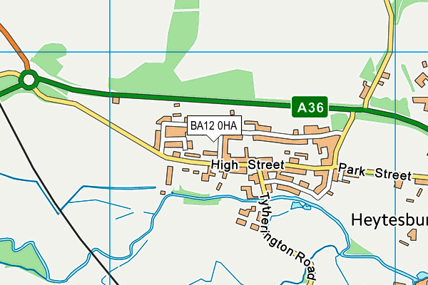 BA12 0HA map - OS VectorMap District (Ordnance Survey)