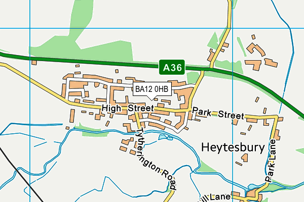 BA12 0HB map - OS VectorMap District (Ordnance Survey)