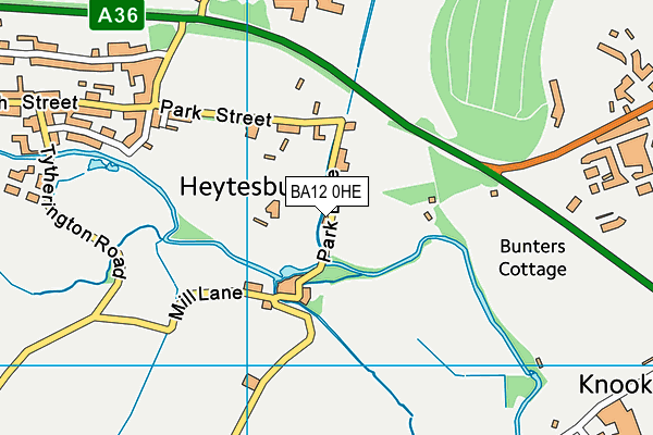 BA12 0HE map - OS VectorMap District (Ordnance Survey)