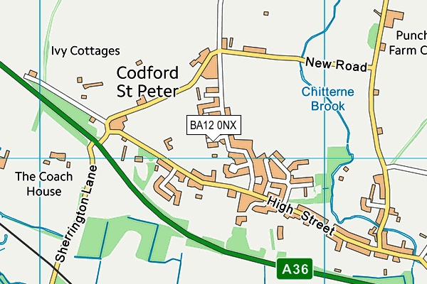 BA12 0NX map - OS VectorMap District (Ordnance Survey)