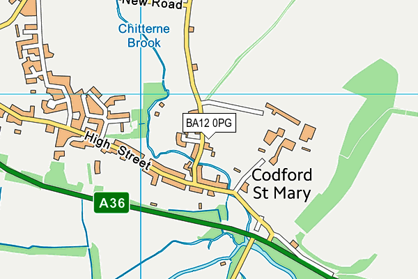 BA12 0PG map - OS VectorMap District (Ordnance Survey)