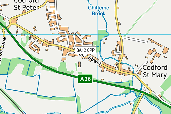 BA12 0PP map - OS VectorMap District (Ordnance Survey)