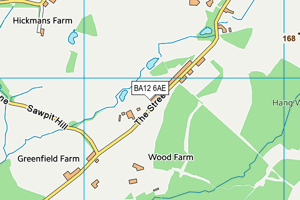 BA12 6AE map - OS VectorMap District (Ordnance Survey)