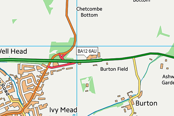 BA12 6AU map - OS VectorMap District (Ordnance Survey)