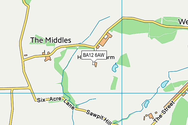 BA12 6AW map - OS VectorMap District (Ordnance Survey)