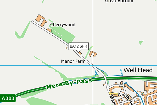 BA12 6HR map - OS VectorMap District (Ordnance Survey)