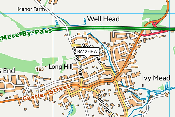 BA12 6HW map - OS VectorMap District (Ordnance Survey)