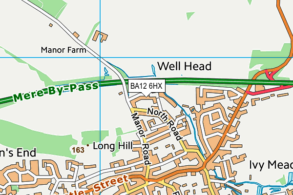 BA12 6HX map - OS VectorMap District (Ordnance Survey)