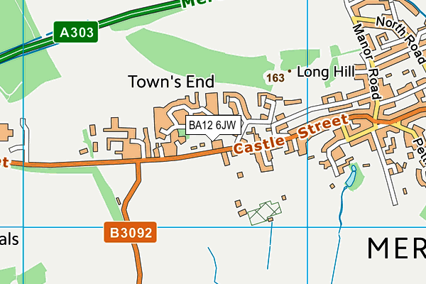 BA12 6JW map - OS VectorMap District (Ordnance Survey)