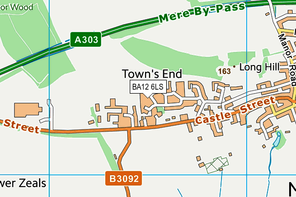 BA12 6LS map - OS VectorMap District (Ordnance Survey)