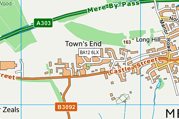 BA12 6LX map - OS VectorMap District (Ordnance Survey)