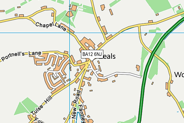BA12 6NJ map - OS VectorMap District (Ordnance Survey)