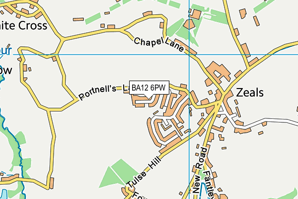 BA12 6PW map - OS VectorMap District (Ordnance Survey)