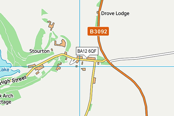 Kilmington And Stourton Cricket Club map (BA12 6QF) - OS VectorMap District (Ordnance Survey)