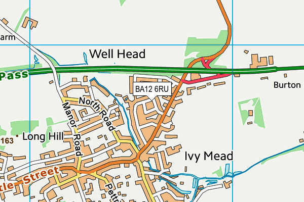 BA12 6RU map - OS VectorMap District (Ordnance Survey)