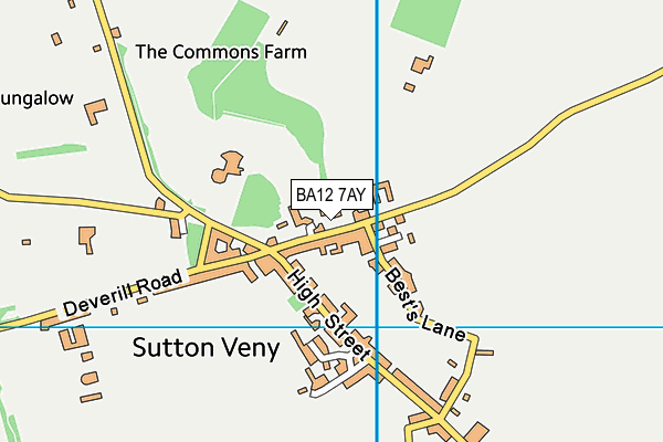 BA12 7AY map - OS VectorMap District (Ordnance Survey)