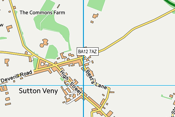 BA12 7AZ map - OS VectorMap District (Ordnance Survey)