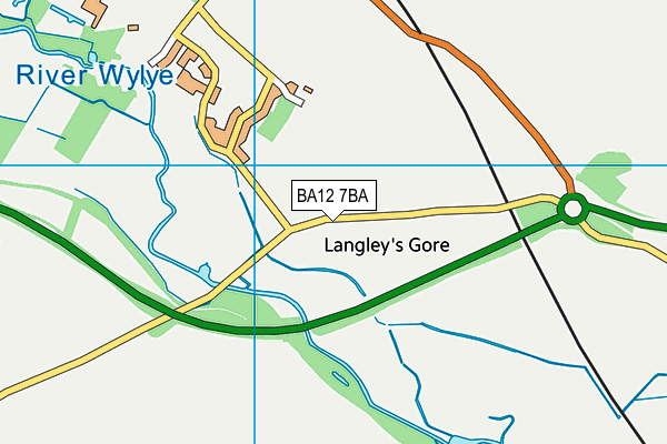 BA12 7BA map - OS VectorMap District (Ordnance Survey)