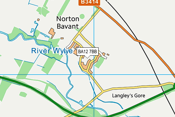 BA12 7BB map - OS VectorMap District (Ordnance Survey)