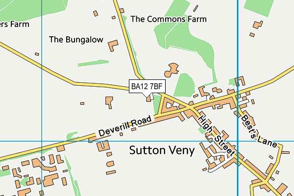 BA12 7BF map - OS VectorMap District (Ordnance Survey)