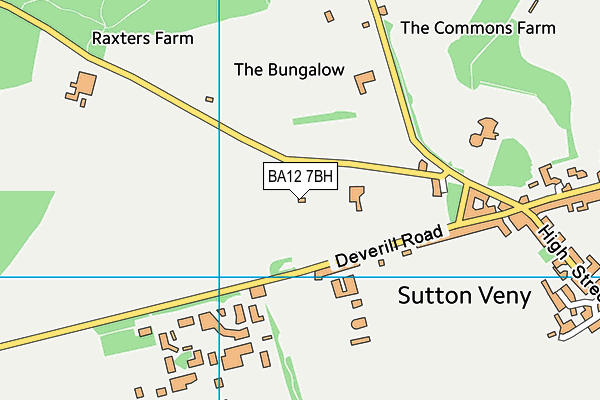 BA12 7BH map - OS VectorMap District (Ordnance Survey)