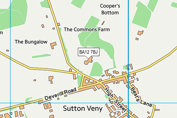 BA12 7BJ map - OS VectorMap District (Ordnance Survey)