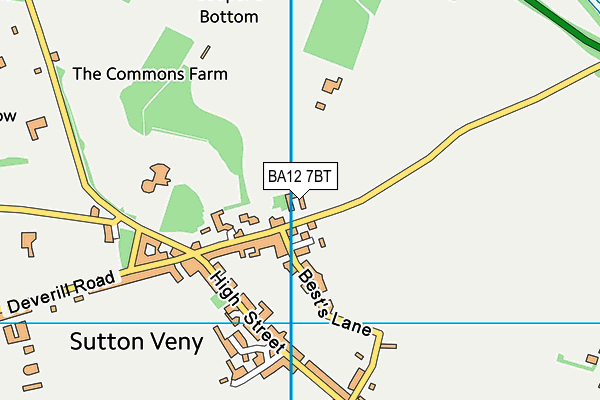 BA12 7BT map - OS VectorMap District (Ordnance Survey)