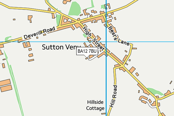 BA12 7BU map - OS VectorMap District (Ordnance Survey)