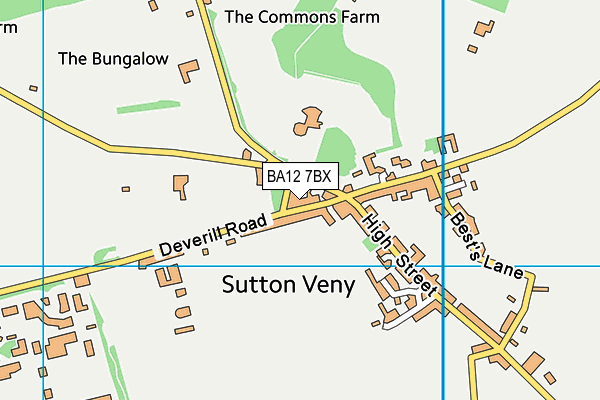 BA12 7BX map - OS VectorMap District (Ordnance Survey)