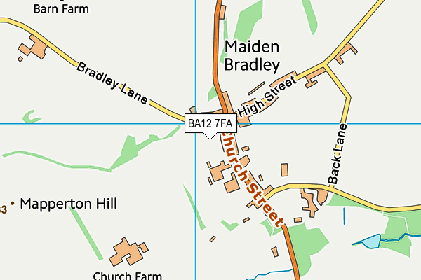 BA12 7FA map - OS VectorMap District (Ordnance Survey)