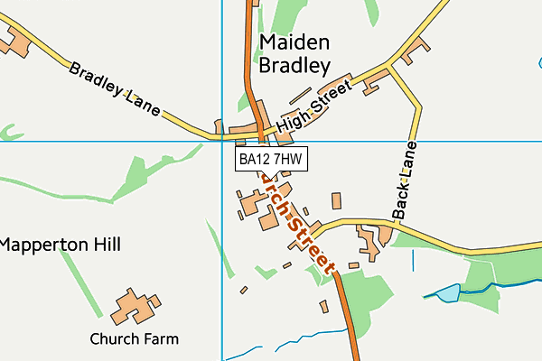 BA12 7HW map - OS VectorMap District (Ordnance Survey)