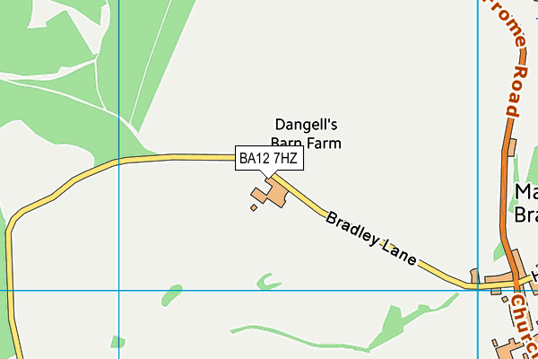 BA12 7HZ map - OS VectorMap District (Ordnance Survey)