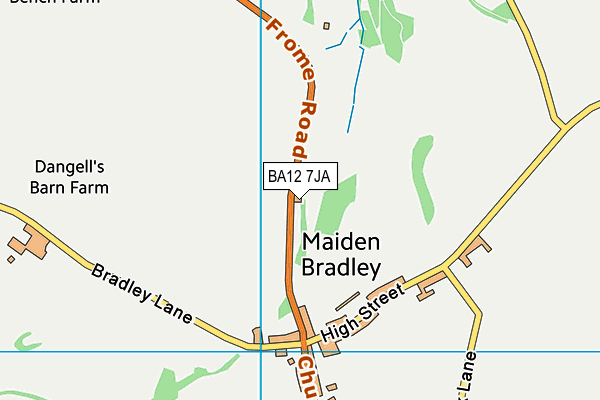 BA12 7JA map - OS VectorMap District (Ordnance Survey)