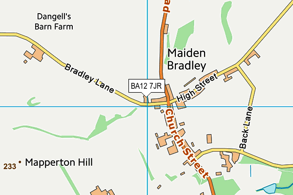 BA12 7JR map - OS VectorMap District (Ordnance Survey)