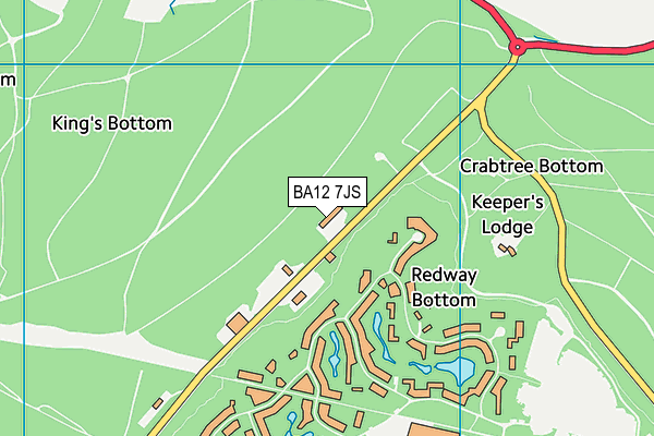 BA12 7JS map - OS VectorMap District (Ordnance Survey)