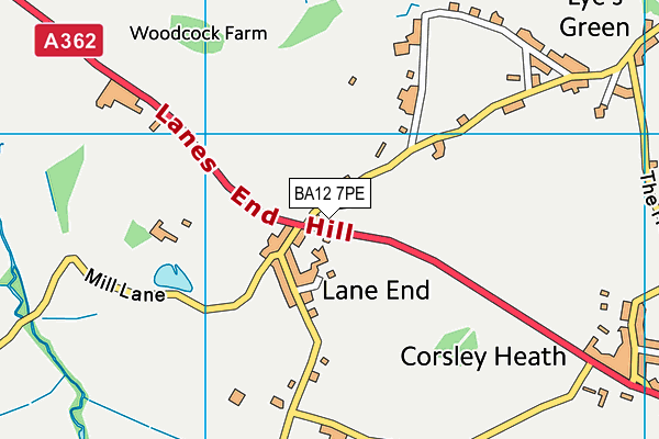 BA12 7PE map - OS VectorMap District (Ordnance Survey)