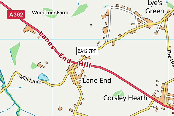 BA12 7PF map - OS VectorMap District (Ordnance Survey)