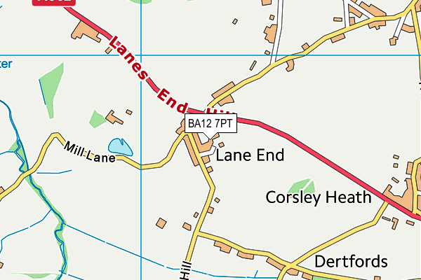 BA12 7PT map - OS VectorMap District (Ordnance Survey)