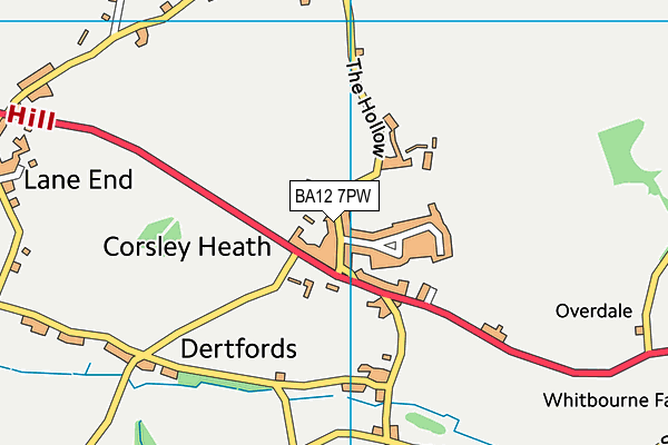 BA12 7PW map - OS VectorMap District (Ordnance Survey)