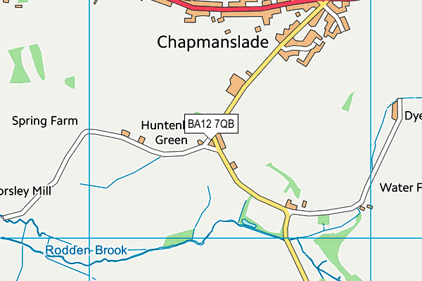 BA12 7QB map - OS VectorMap District (Ordnance Survey)