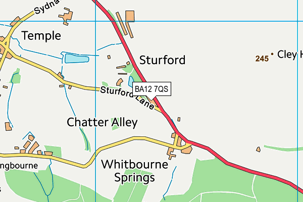 BA12 7QS map - OS VectorMap District (Ordnance Survey)