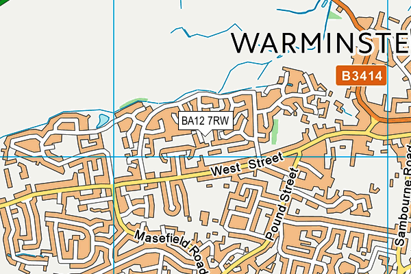 BA12 7RW map - OS VectorMap District (Ordnance Survey)