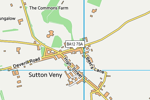 BA12 7SA map - OS VectorMap District (Ordnance Survey)