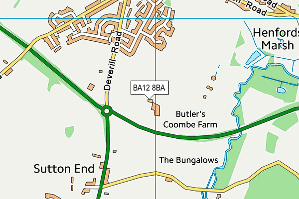 BA12 8BA map - OS VectorMap District (Ordnance Survey)