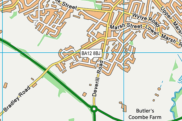 BA12 8BJ map - OS VectorMap District (Ordnance Survey)