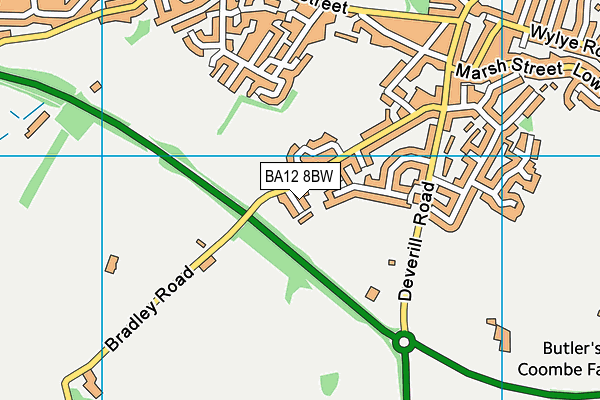 BA12 8BW map - OS VectorMap District (Ordnance Survey)