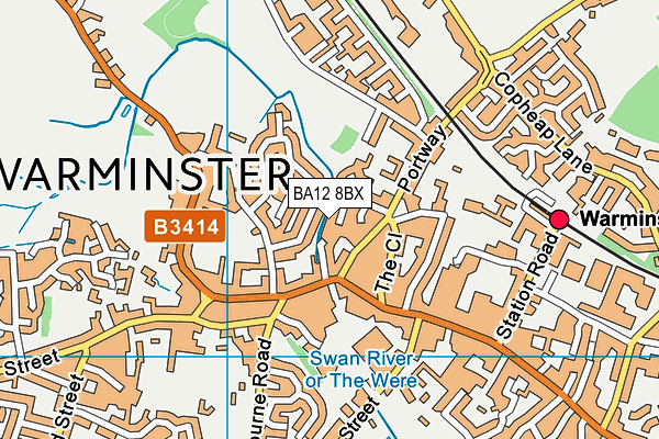 BA12 8BX map - OS VectorMap District (Ordnance Survey)