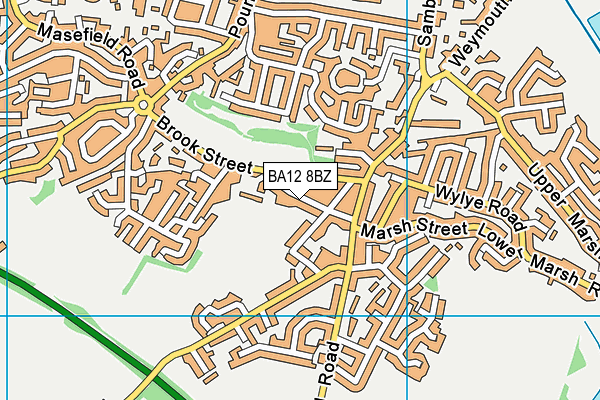 BA12 8BZ map - OS VectorMap District (Ordnance Survey)