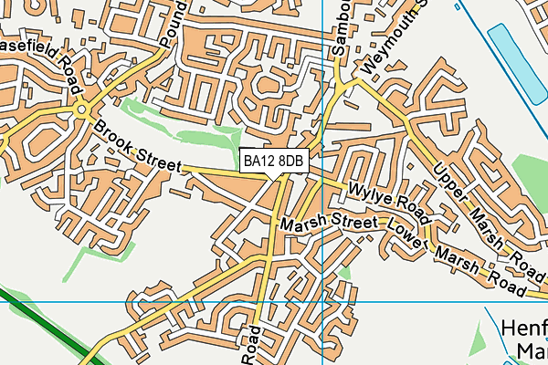 BA12 8DB map - OS VectorMap District (Ordnance Survey)